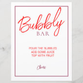 Rood en Maroon Bubble Bar Teken (Voorkant)