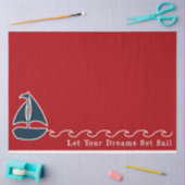 Rood en Navy Nautical Series Design 3 Tissuepapier (Craft)