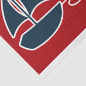 Rood en Navy Nautical Series Design 3 Tissuepapier (Detail)