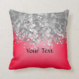 Rood- en nevelglitter kussen