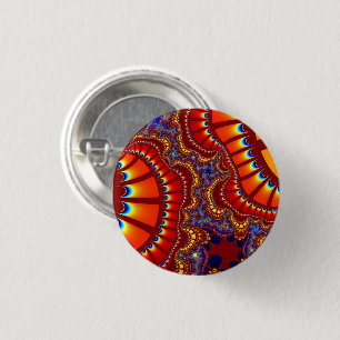 Rood en Oranje achtervoegsel Ronde Button 3,2 Cm