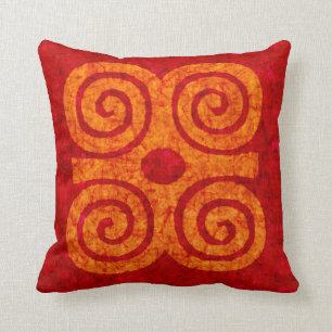 Rood en Oranje batik Design Accent Pillow Kussen