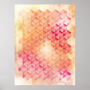 Rood en Oranje geometrisch Poster