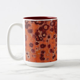 Rood en Oranje geometrisch Tweekleurige Koffiemok