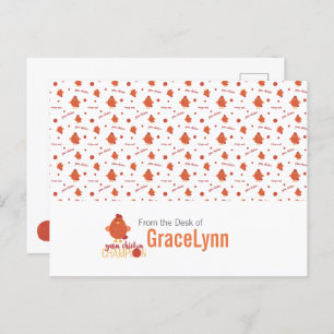 Rood en Oranje gevogelte Briefkaart