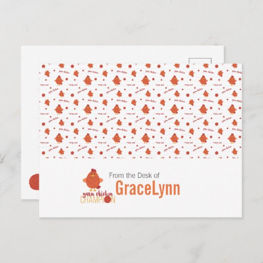 Rood en Oranje gevogelte Briefkaart (Voorkant / Achterkant)