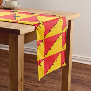 Rood en oranje korte tafelloper