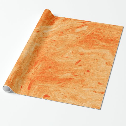 Rood en Oranje marmer Cadeaupapier (Uitgerold)