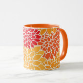 Rood en Oranje  oraal ontwerp Mok (Voorkant rechts)