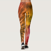 Rood en Oranje Psychedelic Starburst Tie Dye Leggings (Achterkant)