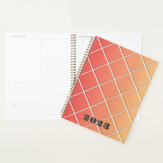 Rood en oranje vierkant raster met verloop - elk j planner