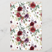 Rood en Paars Herfst Bloemen Weddenemkaart (Achterkant)