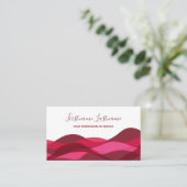 Rood- en paarse abstracte golven, kalligrafie visitekaartje (Staand voorkant)