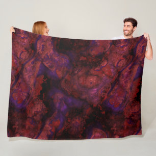 Rood en Paarse steen abstract Fleece Deken