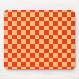 Rood en Perzik Check Checkerboard Patroon Muismat