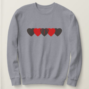 Rood en Pewter Hart Voetbal Donker Trui
