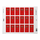 Rood- en reuzenmonogram kerstlabel etiket (Full Sheet)