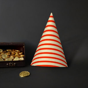 Rood- en roomstrepen feesthoedjes