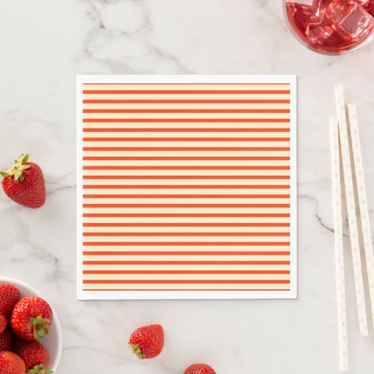 Rood- en roomstrepen servet (Insitu)