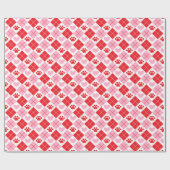 Rood en roze argyle Paw-patroon voor afdrukken en  Cadeaupapier (Vlak)