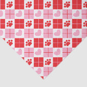 Rood en roze argyle Paw-patroon voor afdrukken en  Tissuepapier (Detail)