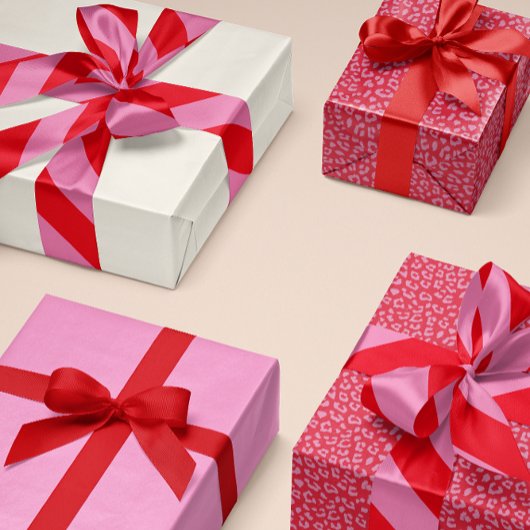 Rood en Roze Brede Streep Lint