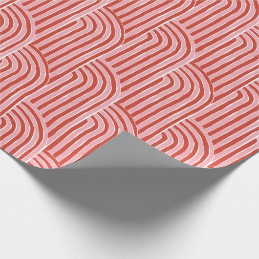 Rood en Roze Candy Cane Arch Wrapping Papier (Hoek)