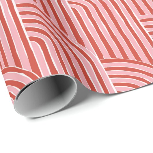 Rood en Roze Candy Cane Arch Wrapping Papier (Rol Hoek)