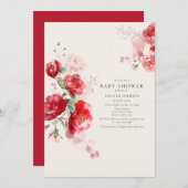 Rood en Roze Document Rozen Baby shower Kaart (Voorkant / Achterkant)