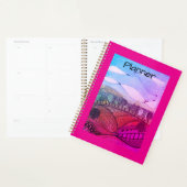 Rood en roze doodle landschap Planner (Display)