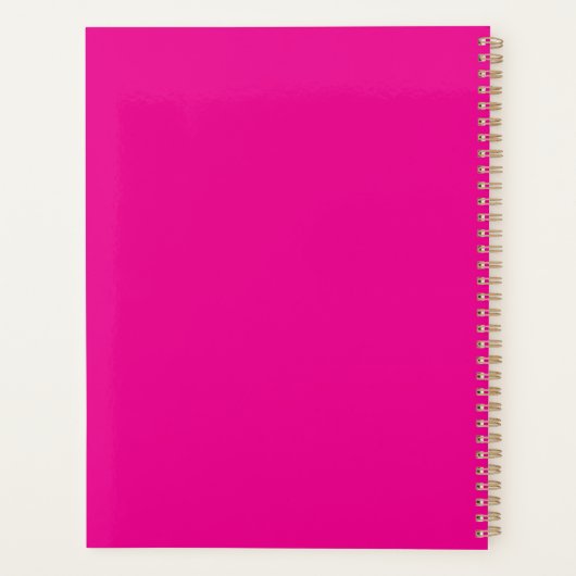 Rood en roze doodle landschap Planner (Achterkant)