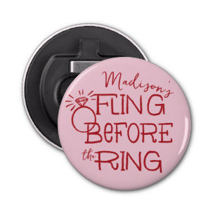 Rood en Roze Doodle Schets Vliegen Voor de Ring Button Flesopener