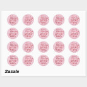 Rood en Roze Doodle Schets Vliegen Voor de Ring Ronde Sticker (Vel)