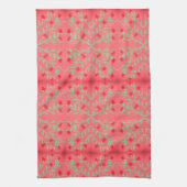 Rood en roze en Mint Groen Bloemen Handdoek (Verticaal)