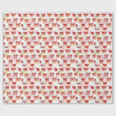 Rood- en roze feestbogen cadeaupapier (Vlak)