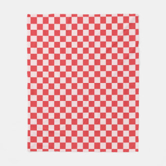 Rood en Roze geruite Patroon Checkerboard Check Fleece Deken
