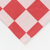 Rood en Roze geruite Patroon Checkerboard Check Fleece Deken (Hoek)
