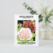  rood en roze gevlekt Hollyhock Seed Packet Briefkaart (Staand voorkant)