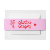 Rood en Roze Handschrift Retro Bruiloft Uitnodigingen Wikkel (Voorkant Voorbeeld)