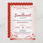 Rood en roze harten Klein Baby shower Kaart (Voorkant / Achterkant)