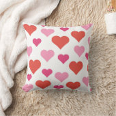 Rood en roze harten vierkant kussen (Deken)