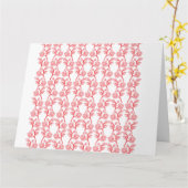 Rood en roze inpakpapier met een herhalende kaart (Gele Bloem)