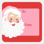 Rood- en roze kerstmis tot vierkante sticker (Voorkant)
