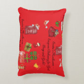 Rood en roze Kinder kerstaccentkussen Accent Kussen (Achterkant (Verticaal))