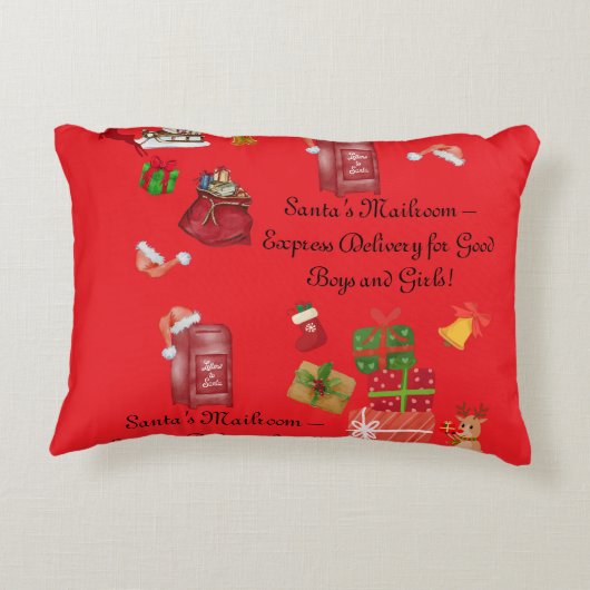 Rood en roze Kinder kerstaccentkussen Accent Kussen (Achterkant)