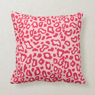 Rood en roze luipaardkussen kussen