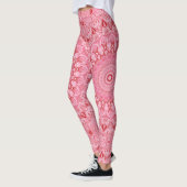 Rood en Roze Mandala Patroon Ontwerp Leggings (Links)
