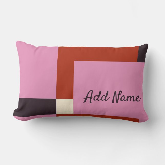 Rood en Roze Matig Abstract Kussen (Voorkant)