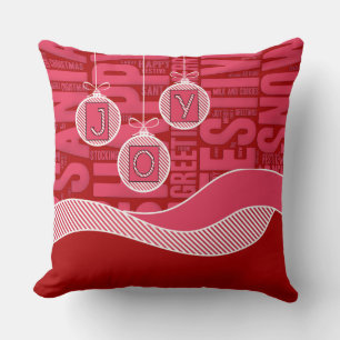 Rood en Roze met Monogram en Joy Kussen