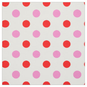 Rood en Roze op Wit Stippen Design Stof